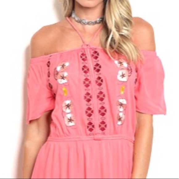 Boho Maxi Dress Embroidered Chic Long Dress bohemian long loose dress - Picture 2 of 7